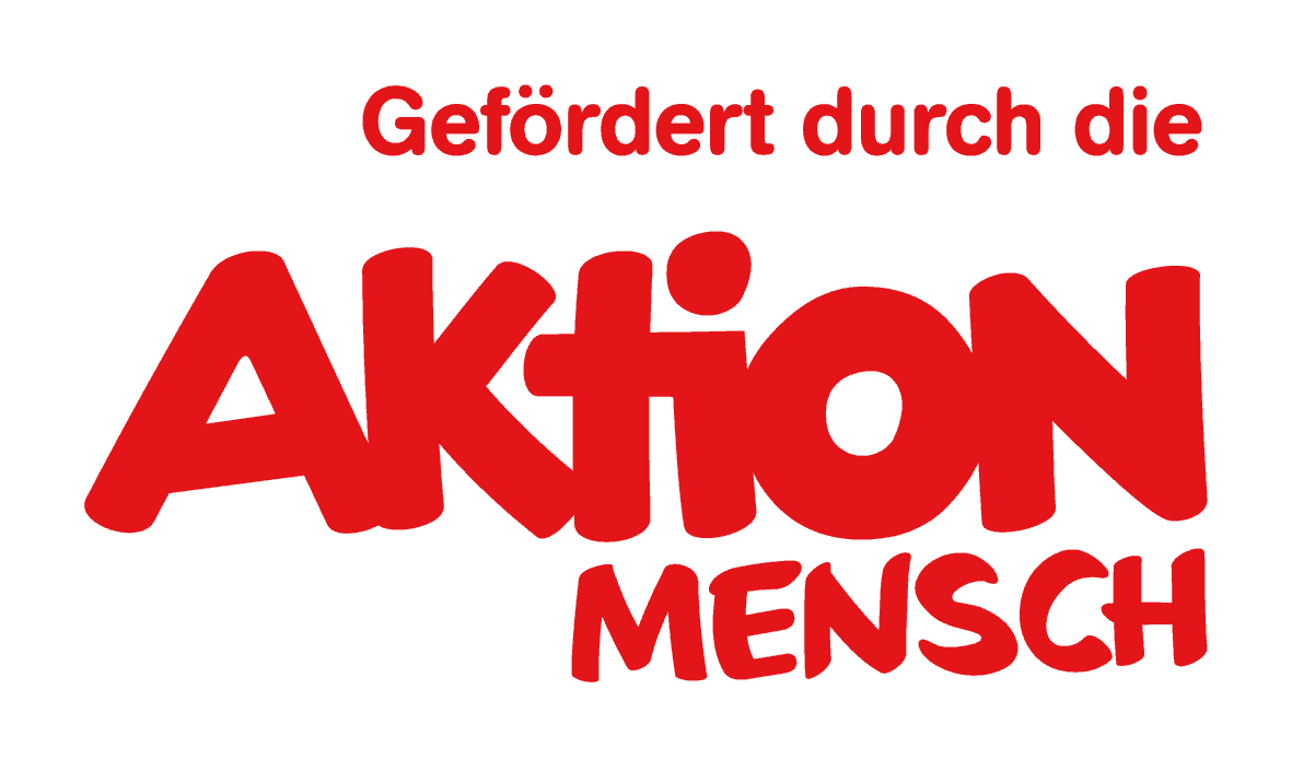 Logo Aktion Mensch :: Das Logo der Aktion Mensch (Name in großen roten Buchstaben) und der Zusatz 